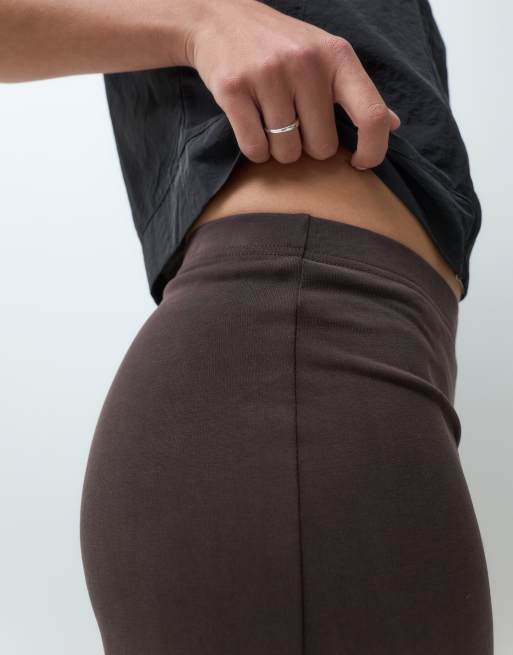 Monki wide leg soft touch trousers co-ord in dark brown, 5 of 5
