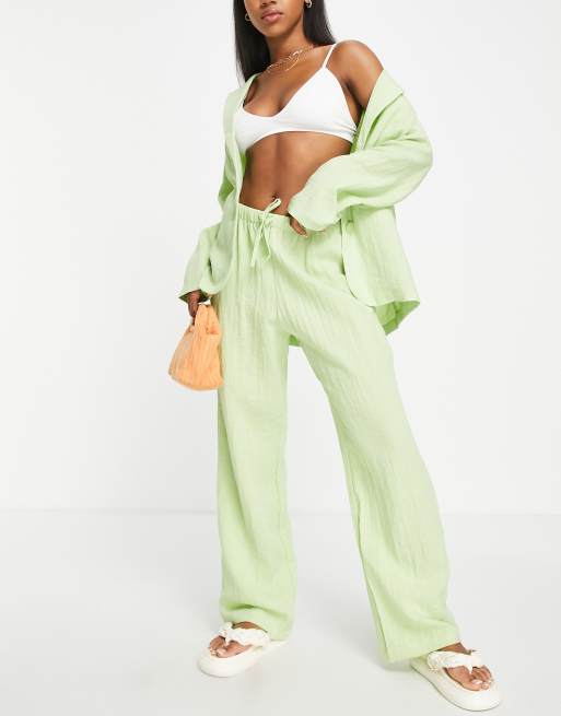 ASOS DESIGN soft oversized cargo pants with belt in ecru