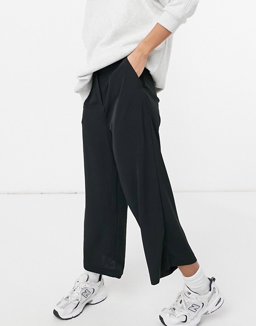 Monki wide leg trousers in black