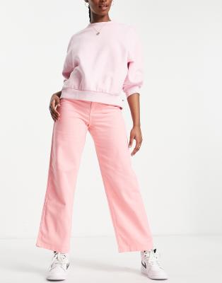 light pink wide leg trousers