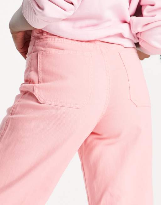 HOLLISTER Flared Trousers 'CYBER DROP' in Light Pink