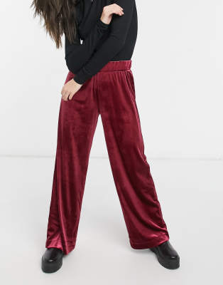 wide leg velvet joggers