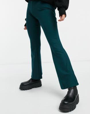 dark green flare pants