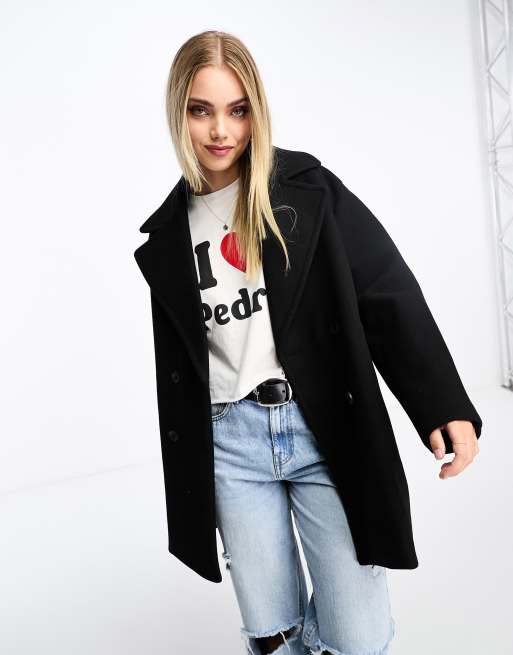 Monki wool store blend coat