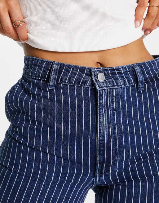 White best sale pinstripe jeans