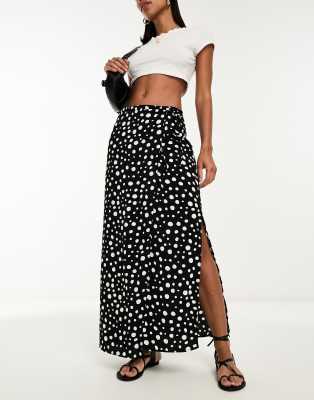 Topshop Maternity Spot Print Sarong Layered Pull On Midi Skirt Women's Sz 4