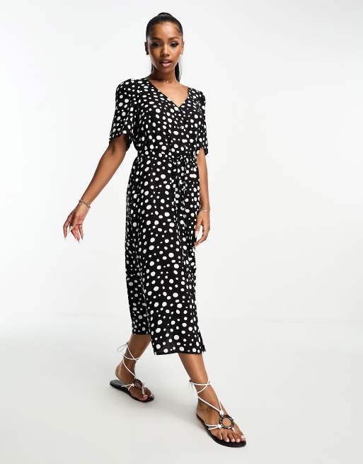 Black dress with white spots best sale