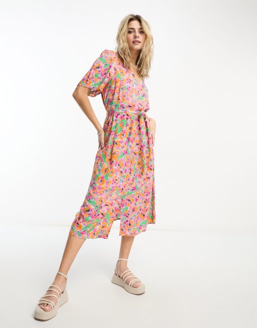 Floral dots shop burnout dress