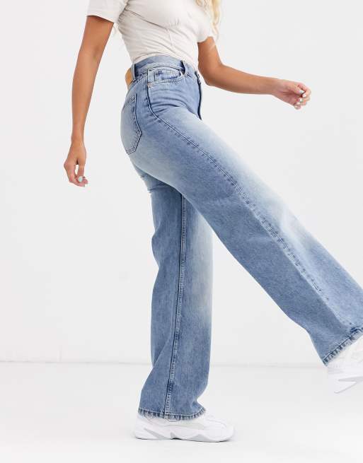 Monki - Yoko - Blå jeans med vidde, 4 af 4