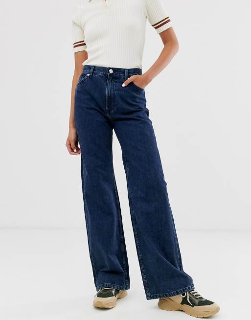 Monki - Yoko - Jean ample - Bleu foncé