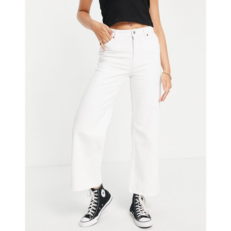 Jeans TXcsD Monki - Yoko - Jeans corti a fondo ampio in cotone organico bianchi