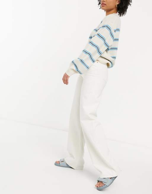 Monki - Yoko - Jeans van katoen met brede pasvorm in ecru - CREAM, 4 van 4