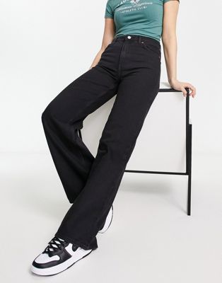Monki Yoko wide leg jeans in black