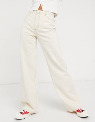 monki white jeans