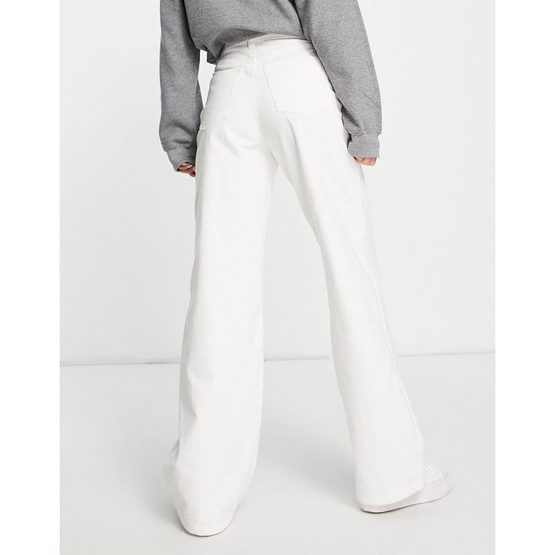 Jeans bianchi Donna Monki - Yokowide - Pantaloni dritti in velluto a coste bianchi