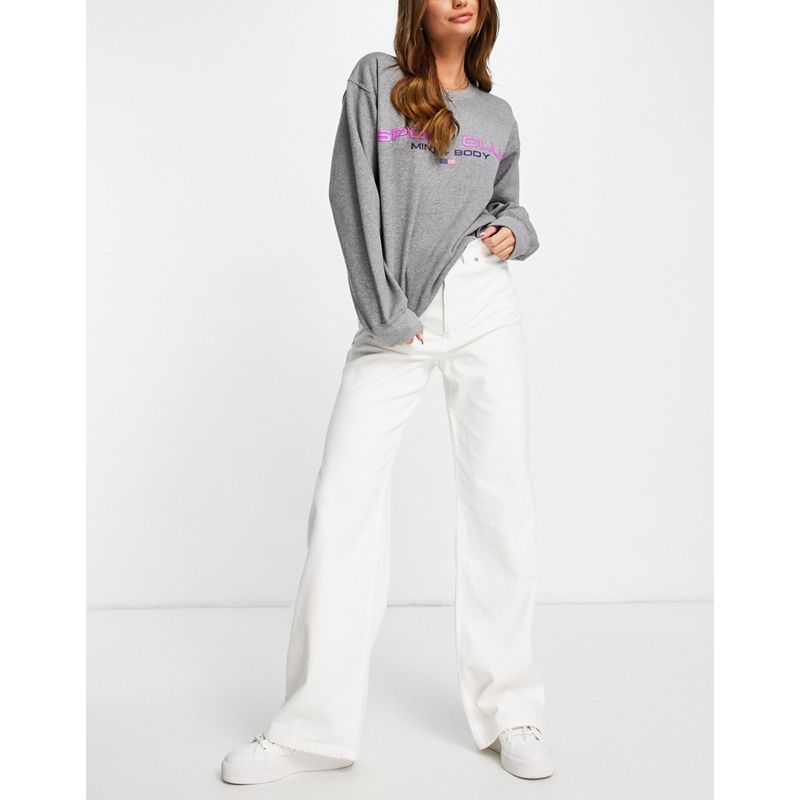 Jeans bianchi Donna Monki - Yokowide - Pantaloni dritti in velluto a coste bianchi