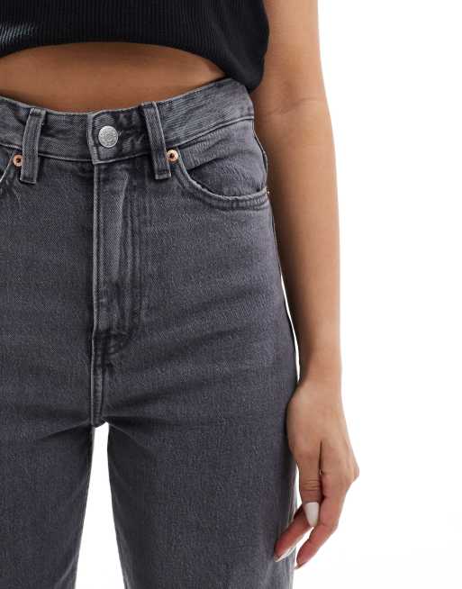 Monki - Zami - Jeans met hoge taille en rechte pijpen in grijs, 4 van 5
