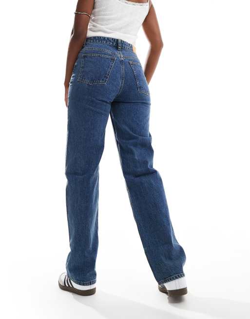 Monki - Zami - Jeans met rechte pijpen en hoge taille in middenblauw, 2 van 5