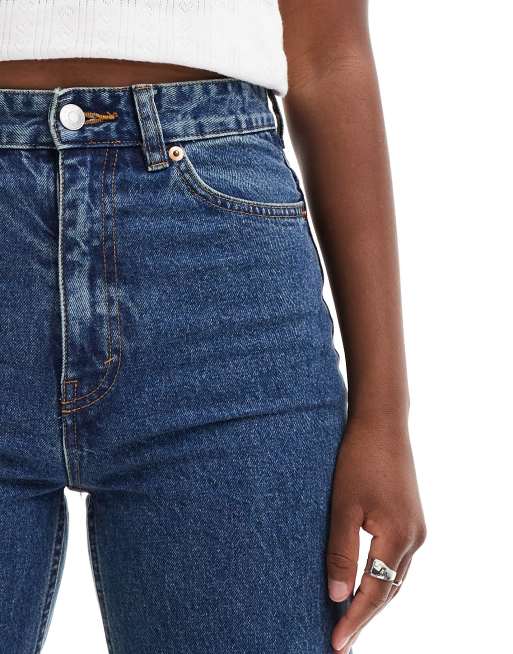 Monki - Zami - Jeans met rechte pijpen en hoge taille in middenblauw, 5 van 5