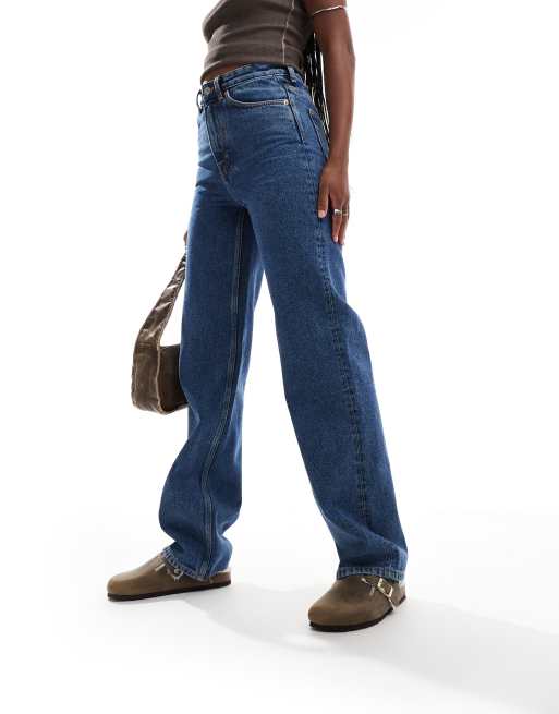 Monki - Zami - Jeans met rechte pijpen en hoge taille in middenblauw, 2 van 5