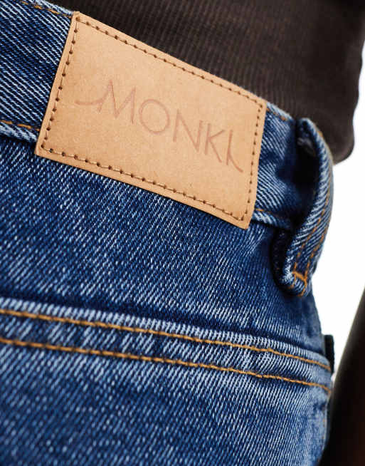 Monki - Zami - Jeans met rechte pijpen en hoge taille in middenblauw, 4 van 5