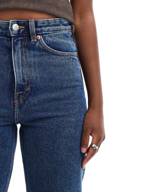 Monki - Zami - Jeans met rechte pijpen en hoge taille in middenblauw, 5 van 5