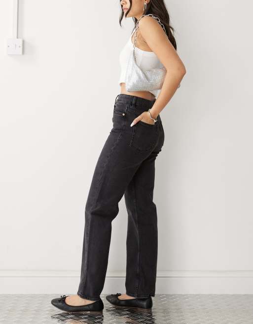 Monki - Zami - Jeans met rechte pijpen en hoge taille in zwart, 3 van 5