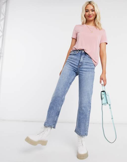 Super high waisted crop jeans store