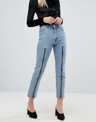 jeans with zippers on legs