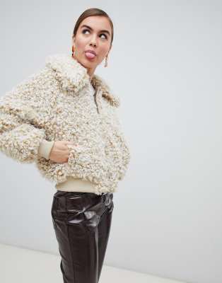 zip teddy sweater monki