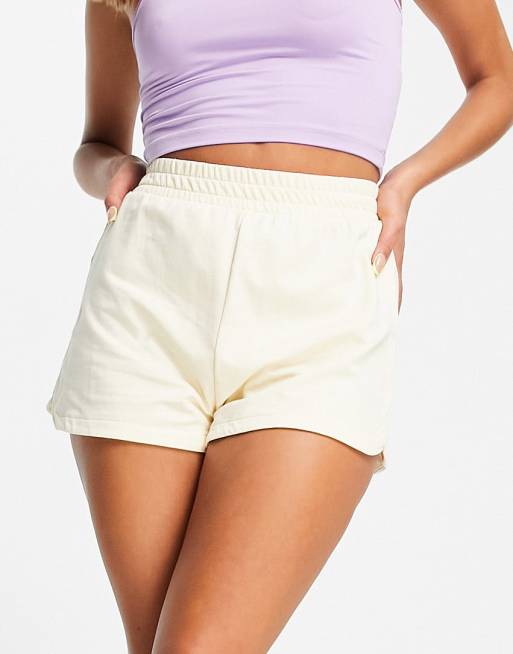 Monki - Zoe - Short de course en coton - Jaune pâle - YELLOW
