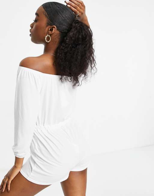 Mono corto blanco con cierre de botones de In The Style, 2 de 4