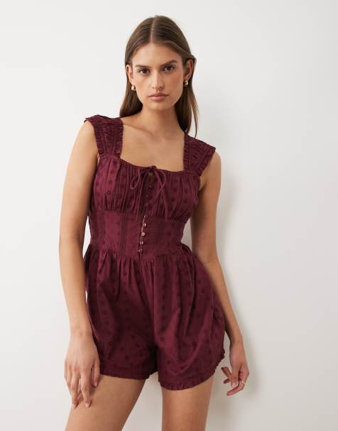 Mono corto color higo con bordado inglés de Miss Selfridge - view 1