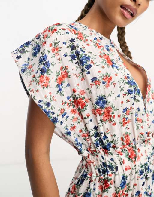 Mono corto con estampado floral y diseño escalonado de ASOS DESIGN, 4 de 4