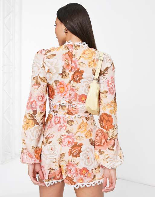Mono estampado floral ribete de encaje de Parisian Tall | ASOS