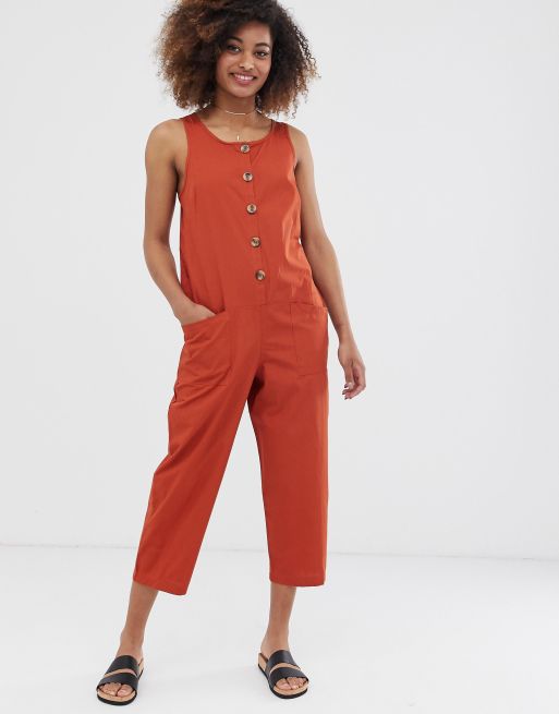 Mono estilo worker sin mangas con parte delantera de botones de ASOS DESIGN