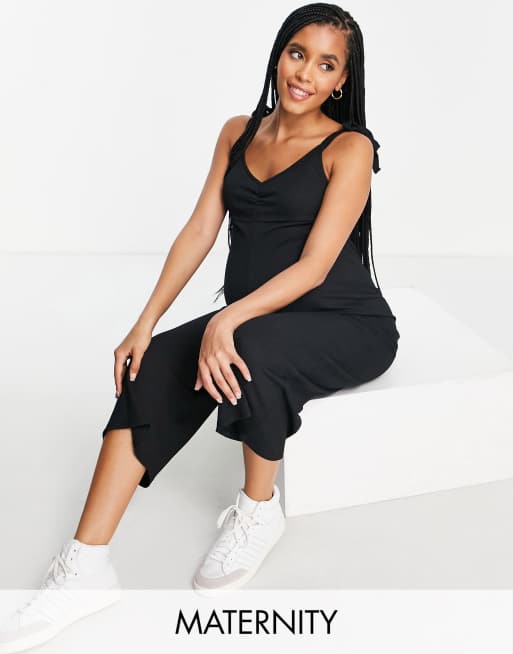 Mono largo con busto fruncido de Topshop Maternity 