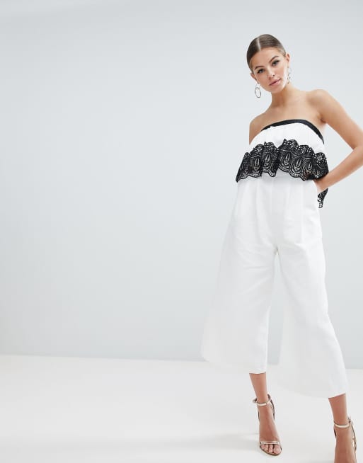Mono largo con diseño estructurado para ocasiones especiales con ribetes de encaje de ASOS DESIGN
