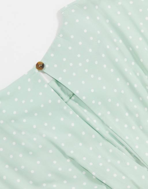 Mono largo con lazo anudado en la cintura y estampado de lunares de ASOS DESIGN Maternity, 4 de 4