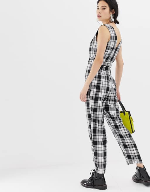 Mono largo de cuadros con parte delantera cruzada de Miss Selfridge, 2 de 4