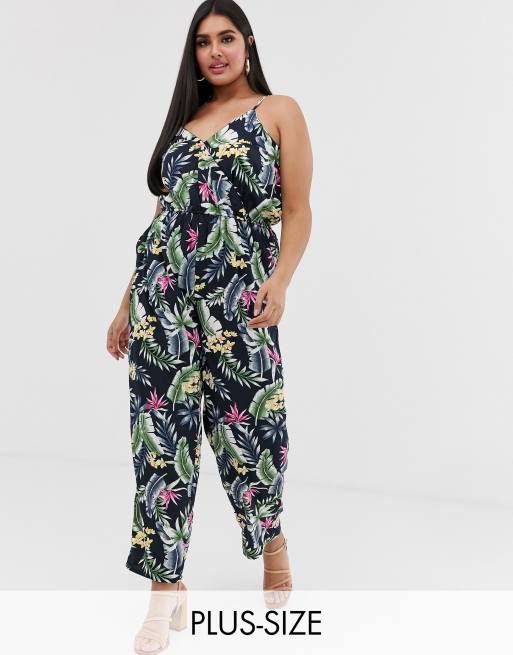 Mono largo de tirantes con estampado tropical de Yumi Plus