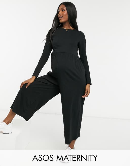 Mono largo negro amplio con cuello ancho de ASOS DESIGN Maternity