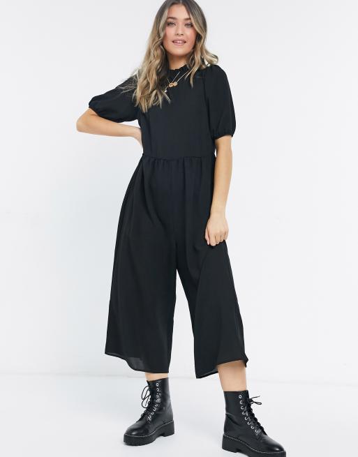 Mono largo negro de corte amplio con volantes de ASOS DESIGN