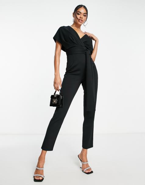 Monos De Vestir Mujer Fiesta Largos Pantalones Anchos Elegantes Sin Mangas  V Cuello Hombro Descubierto Espalda Descubierta Moda Coctel Fiesta Mono  Largo Jumpsuits: : Moda