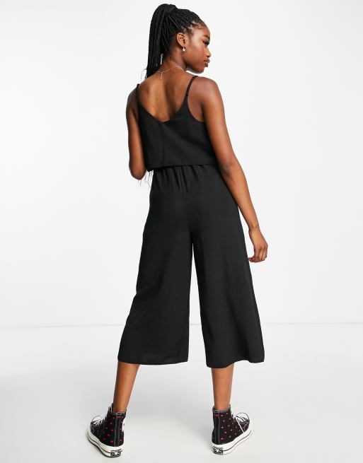 Mono largo negro de tirantes con lazada en la parte delantera de New Look, 2 de 4