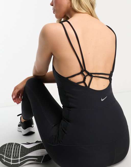 Mono largo negro Dri-FIT de Nike Yoga Luxe