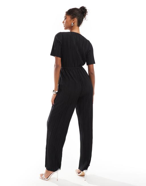 Mono largo negro plisado con parte delantera cruzada de Vero Moda, 2 de 4