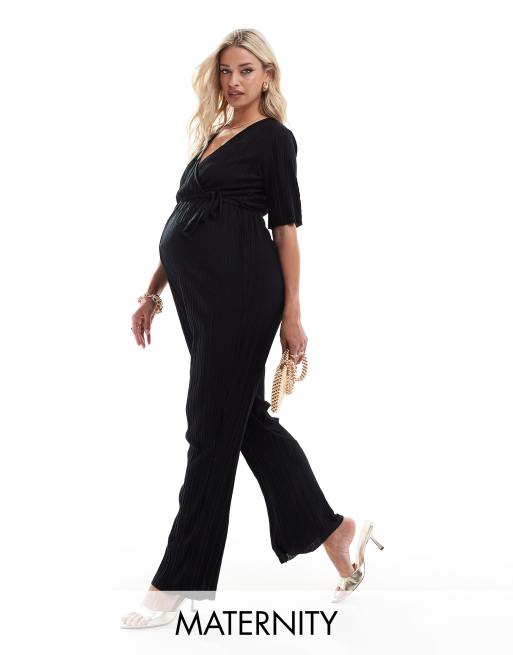 Mono largo negro plisado de Mamalicious Maternity