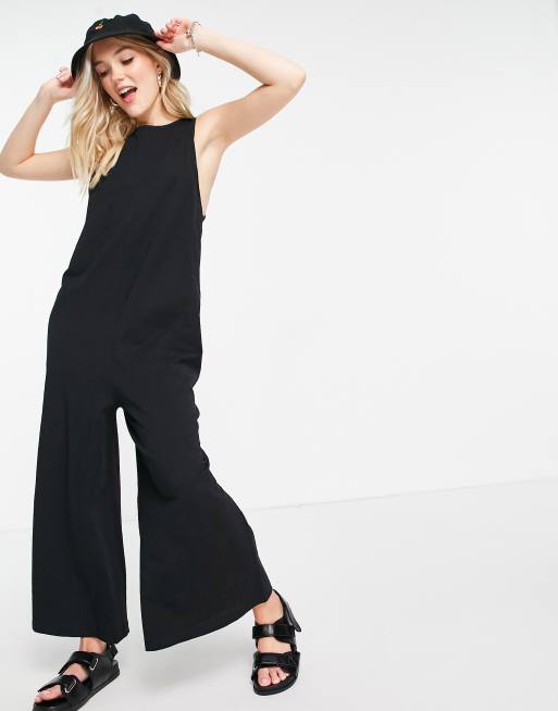 Mono largo negro sin mangas con diseño minimalista de ASOS DESIGN