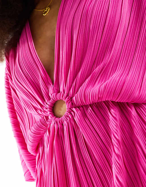 Mono largo rosa plisado de pernera ancha con mangas estilo blusón de YAS, 2 de 4